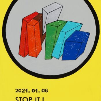 Pittura intitolato "Abstrakt Nr. 2021-0…" da Reinhard Schiweck, Opera d'arte originale, Olio