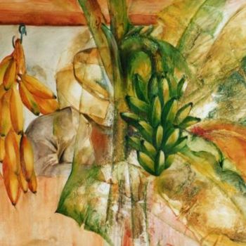 Painting titled "Vendedor de Bananas" by Reinis, Original Artwork, Oil