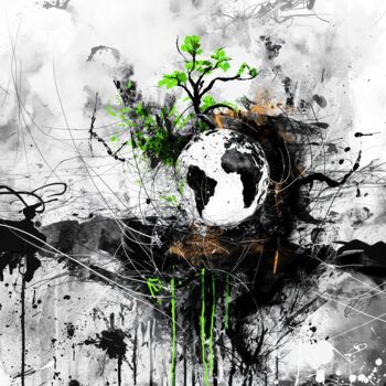 「World is suffering…」というタイトルのデジタルアーツ Reivartによって, オリジナルのアートワーク, デジタルコラージュ