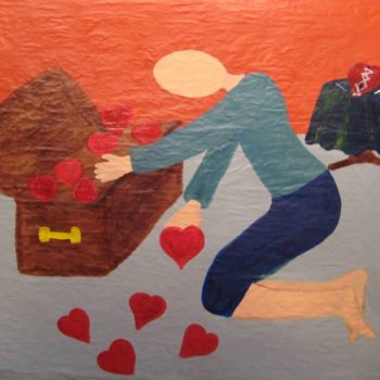 Peinture intitulée "Chercher l'amour" par Deburane, Œuvre d'art originale, Huile