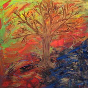Peinture intitulée "4 saisons et la vie" par Deburane, Œuvre d'art originale, Huile