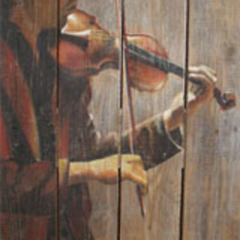 Painting titled "Le violon" by Réjane Moroni, Original Artwork
