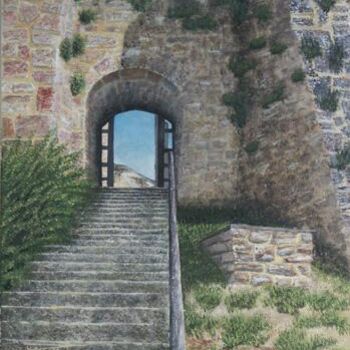 Peinture intitulée "71# Escalier de Por…" par Réjean Bergeron, Œuvre d'art originale