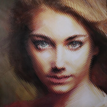 Peinture intitulée "Portré (4.0/4)" par Rékai Zsolt, Œuvre d'art originale, Peinture numérique