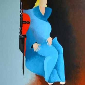 Painting titled "A MULHER DE ROBE" by Renato Pereira, Original Artwork, Oil