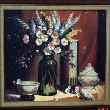 Painting titled "bouquet de fleures" by Salim Remil, Original Artwork