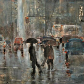 Peinture intitulée "Día de lluvia" par Reme, Œuvre d'art originale, Acrylique