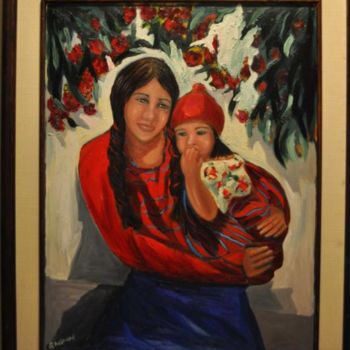 Картина под названием "TWO GIRLS" - Reme, Подлинное произведение искусства, Масло