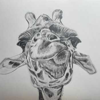 Rysunek zatytułowany „Girafe” autorstwa Rémi Capobianco, Oryginalna praca, Grafit