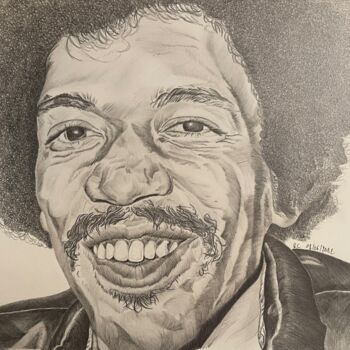 Disegno intitolato "Jimi Hendrix 2" da Rémi Capobianco, Opera d'arte originale, Grafite