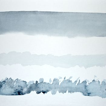 Schilderij getiteld "Front de mer #1" door Rémi Collin, Origineel Kunstwerk, Aquarel