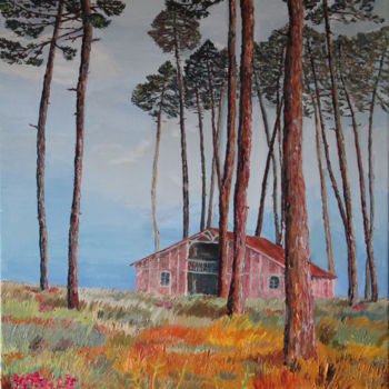 绘画 标题为“Forêt landaise aprè…” 由Rémi Demerlé, 原创艺术品, 油 安装在木质担架架上