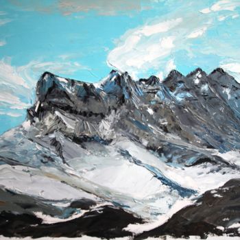 Painting titled "Alpes en Suisse" by Rémi Demerlé, Original Artwork, Other