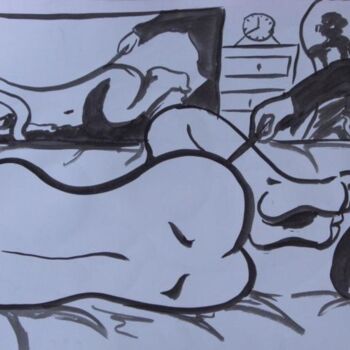 Pintura intitulada "Repeindre un nu" por Remi Granier, Obras de arte originais