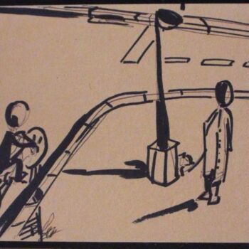 Картина под названием "Un vélo dans une vi…" - Remi Granier, Подлинное произведение искусства