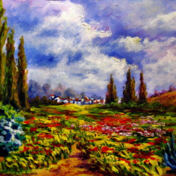 Painting titled "Primavera" by Remigio Megías García, Original Artwork, Oil