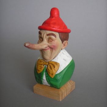 Sculpture titled "Pinocchio" by Remigius Sebastian Sappa, Original Artwork, Polymer clay