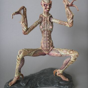 Skulptur mit dem Titel "Teufelsblume" von Remigius Sebastian Sappa, Original-Kunstwerk, Polymer Ton