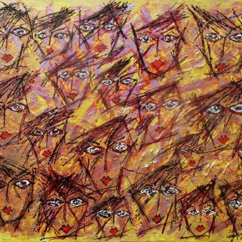 Painting titled "PHOTO DE GROUPE" by Remilda, Original Artwork, Acrylic