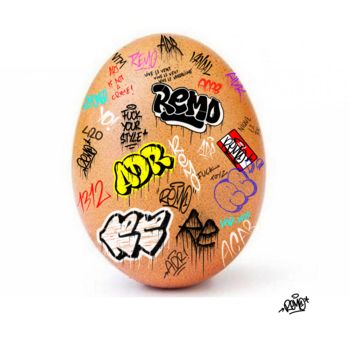 Digital Arts titled "eggs graffiti" by Remo, Original Artwork, Digital Painting