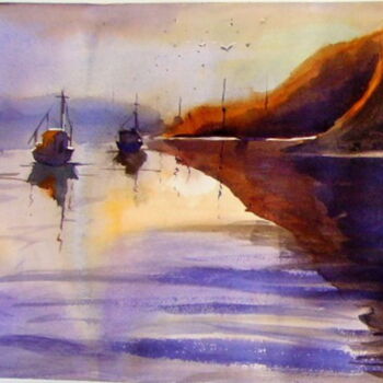 Painting titled "Marine" by Rémy Becard, Original Artwork