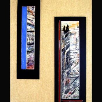 Collages titled "Parallel Worlds n°1…" by Rémy Becard, Original Artwork