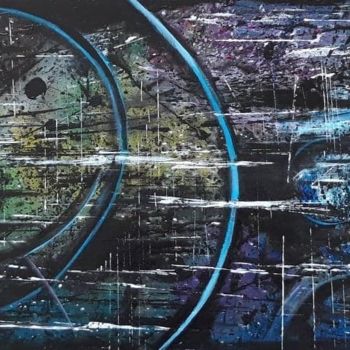 Painting titled "galaxie 2" by Remy Bolet, Original Artwork, Acrylic
