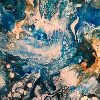 Painting titled "Blue ocean" by Remy Bolet, Original Artwork, Acrylic