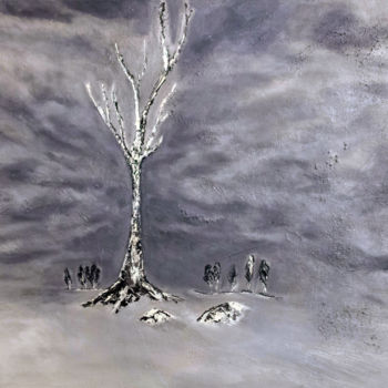 Painting titled "l arbre de vie sous…" by Remy Bolet, Original Artwork, Oil