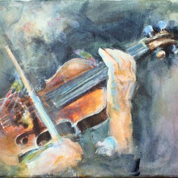 Painting titled "Couleurs de violon" by Rémy Nicolas Graphite, Original Artwork