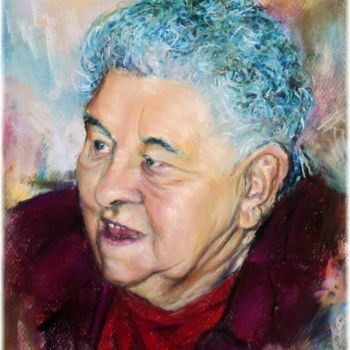 Pintura titulada "Portrait grand mère" por Rémy Nicolas Graphite, Obra de arte original