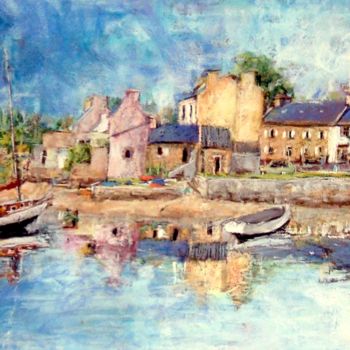 Painting titled "Port de Lanildut so…" by Rémy Nicolas Graphite, Original Artwork