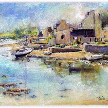 Картина под названием "Port de Lanildut ma…" - Rémy Nicolas Graphite, Подлинное произведение искусства