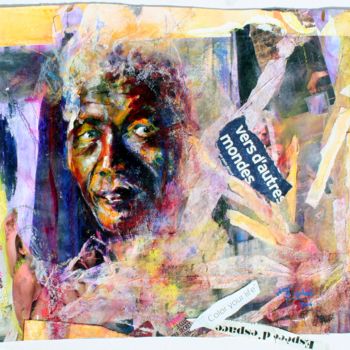 Collages titled "Mandela color your…" by Rémy Nicolas Graphite, Original Artwork