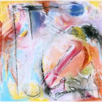 Dessin intitulée "abstractio, regard…" par Rémy Nicolas Graphite, Œuvre d'art originale, Pastel