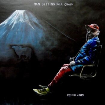 Painting titled "Man sitting on a ch…" by Remy Rault, Original Artwork