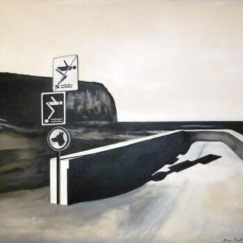 Schilderij getiteld "Y Port(Normandie)" door Remy Rault, Origineel Kunstwerk