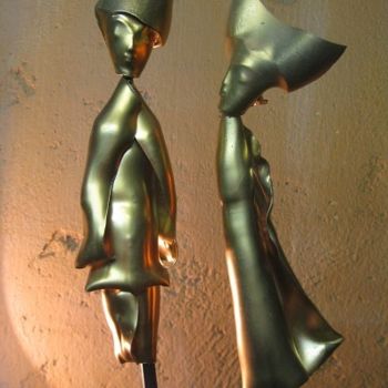 Sculpture titled "Chrysalide015 -le t…" by Rémy Jouve, Original Artwork, Plastic
