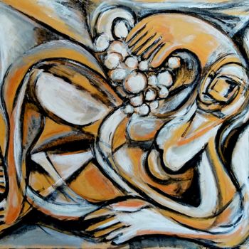Painting titled "Odalisque monochrome" by Remy Rasse, Original Artwork, Oil