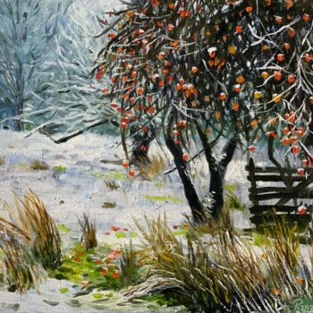 Картина под названием "Первый снег" - Remzi Kerimli, Подлинное произведение искусства, Масло