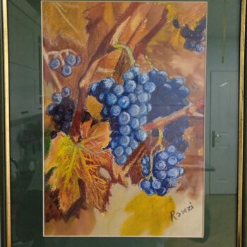 Картина под названием "виноградная лоза" - Remzi Kerimli, Подлинное произведение искусства, Пастель Установлен на Стекло