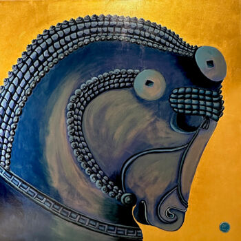 Pintura intitulada "Blue Colossal" por Rena Abramoff, Obras de arte originais, Acrílico