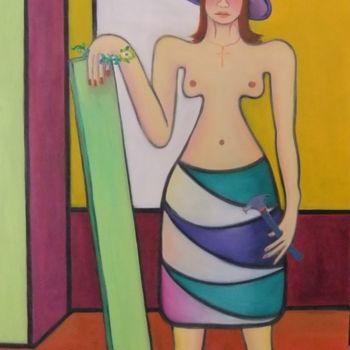 Pintura titulada "la-femme-libre-huil…" por Renald Brisebois, Obra de arte original
