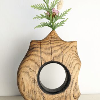 Design intitolato "Vase en chêne massif" da Renat Shuteev, Opera d'arte originale, Tavola arte