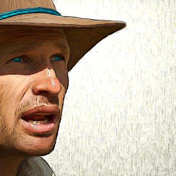 Arte digital titulada "Bushman 1" por Yvan Flame, Obra de arte original, Pintura Digital Montado en Bastidor de camilla de m…