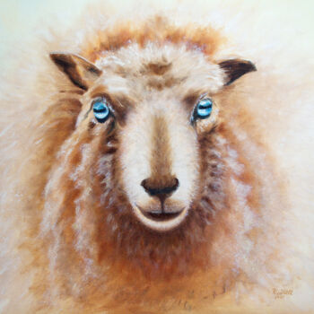 Malerei mit dem Titel "Schaf" von Renate Dohr, Original-Kunstwerk, Öl