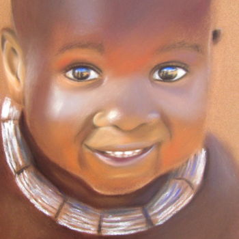 Drawing titled "Himba" by Renate Dohr, Original Artwork, Pastel