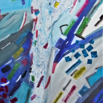 Painting titled "Behind the lines" by Renate Kock, Original Artwork, Acrylic