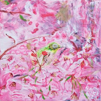 Schilderij getiteld "Kirschblüte" door Renate Kock, Origineel Kunstwerk, Acryl