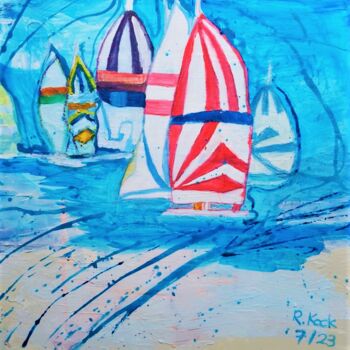 Pintura intitulada "Sailing" por Renate Kock, Obras de arte originais, Acrílico